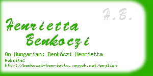 henrietta benkoczi business card